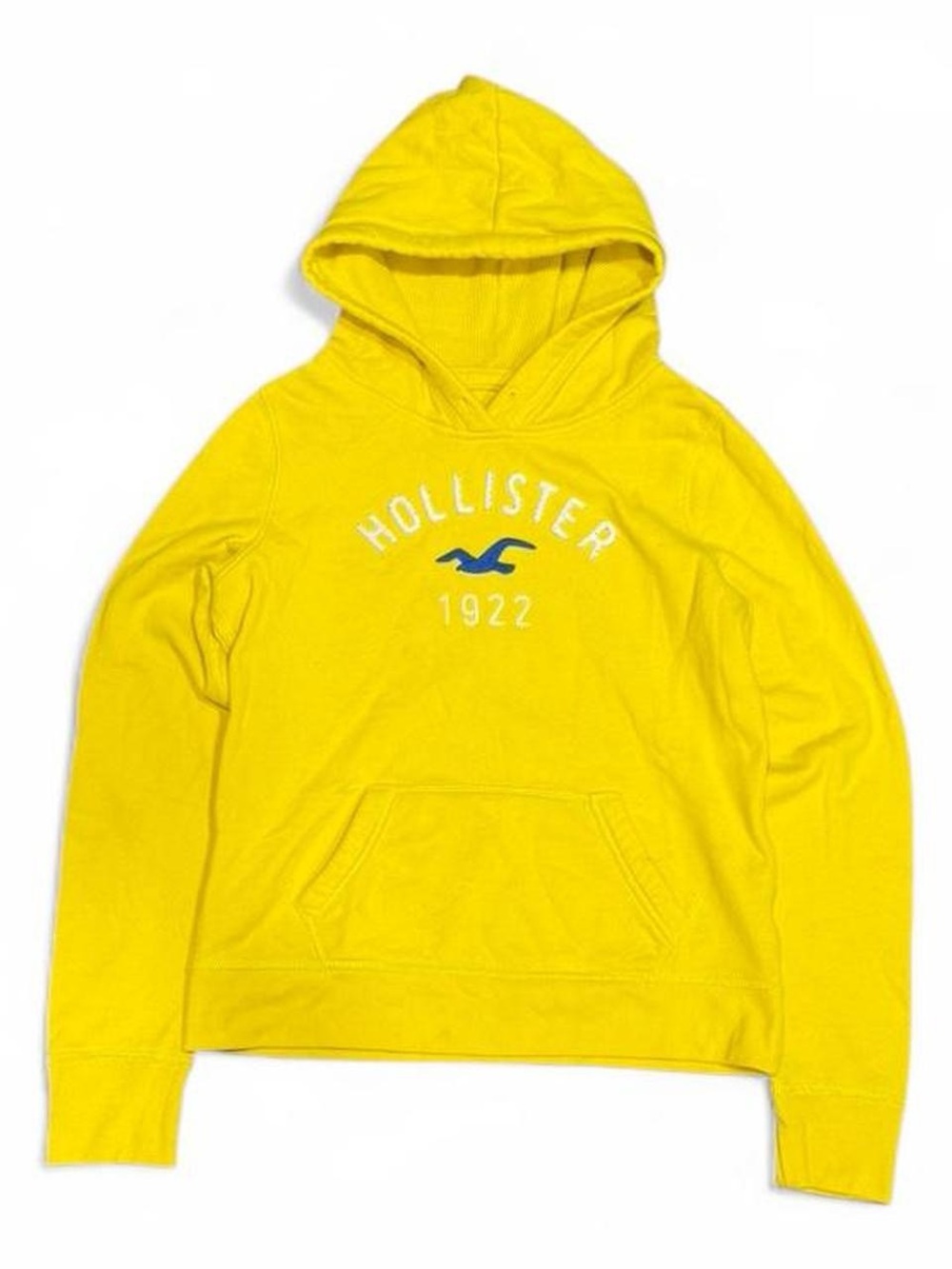 Y2K Hollister Logo Distressed Grunge Yellow Hoodie